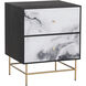 Cordero 26 X 21 inch Black / Antique Brass Night Stand